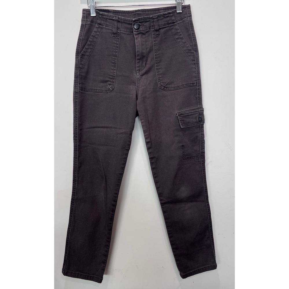 KUT from the Kloth Ankle Straight Leg Cargo Pants Women's Size 2‎ Gray Utility